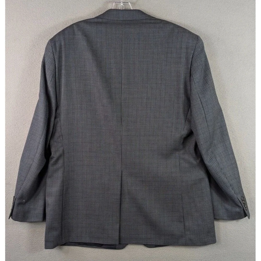 Lauren Ralph Lauren Blazer Mens Size 46L Gray Wool Houndstooth Corpcore Academia